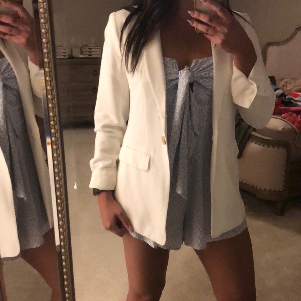White linen blazer